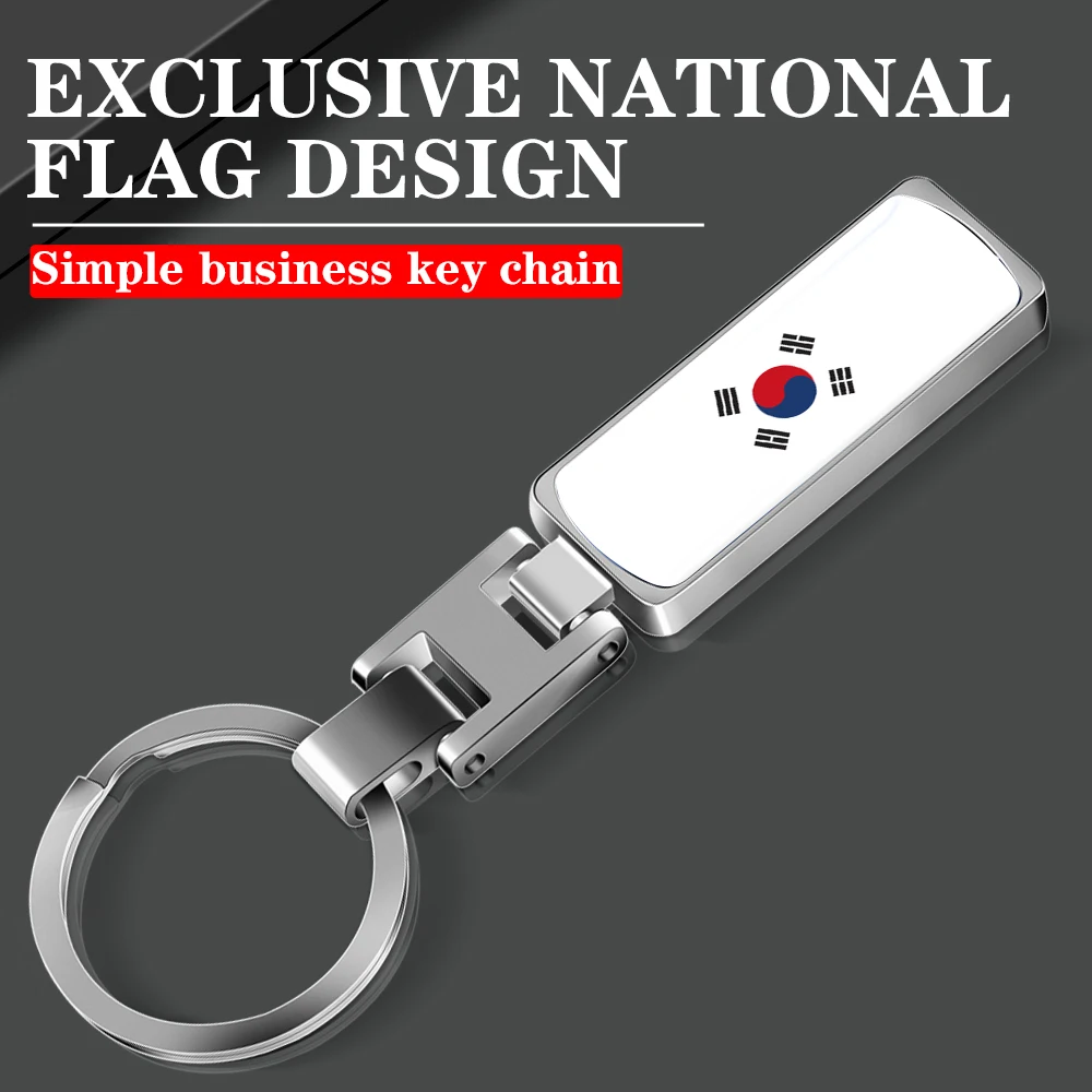 Car Styling Keychain National Flag Korea Badge Keyring Key Holder For Tesla Model 3 Model Y Model Y Juniper Model 3 Highland