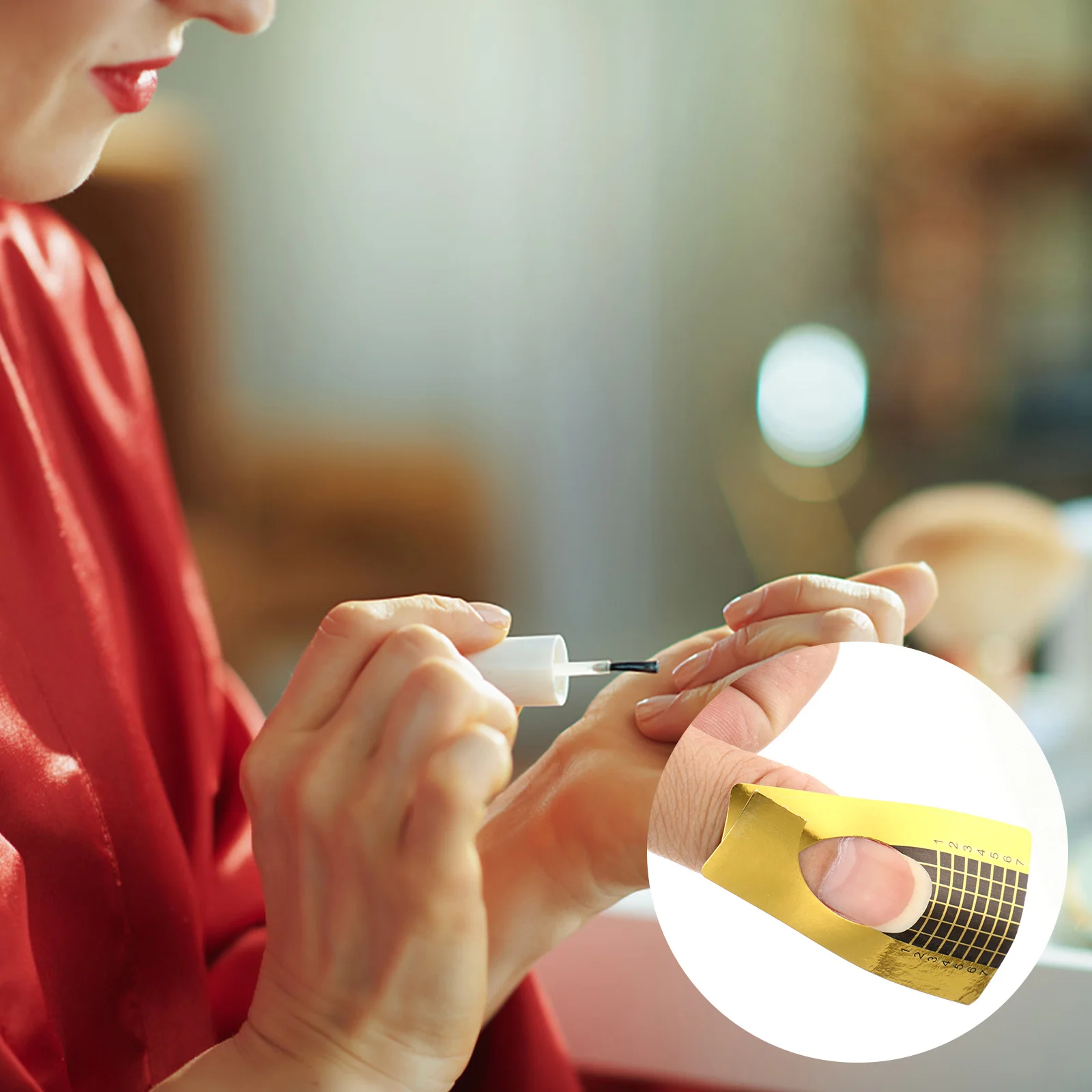 1 ensemble d'autocollants en forme de papier pour Nail Art, Extensions de Gel acrylique en forme de fer à cheval, outil d'extension de manucure facile à enlever, pour Salon de maison