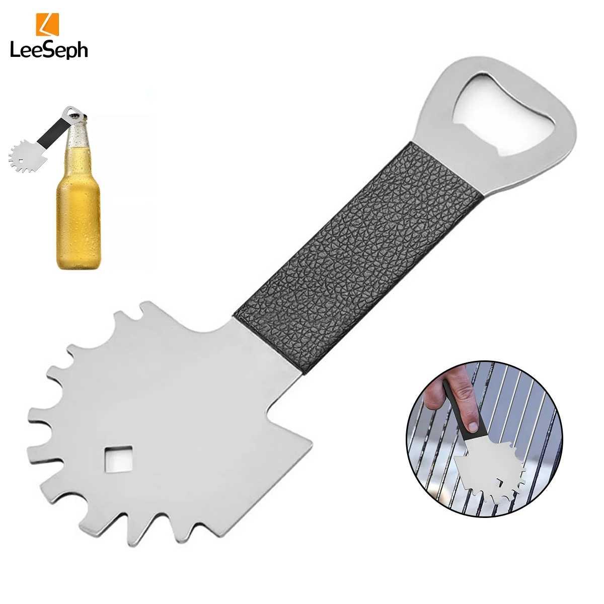 Leeseph Bristle-Free Metal Grill Scraper, BBQ Griddle Scraper, Smoker Cleaning Tool Kitchen Gadget, BBQ Grill Accessories