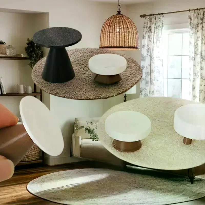 DIY Crafted Miniature Dollhouse Accessories, 4Pcs Stool Table Models, Charming Mini Toy House Decorations.