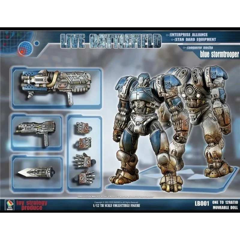 Guía de juguete Spot Original 1/12 Mech Live Battlefield Conqueror Mech Blue Stormtrooper Red Line modelo de muñeca súper móvil juguete hecho a mano
