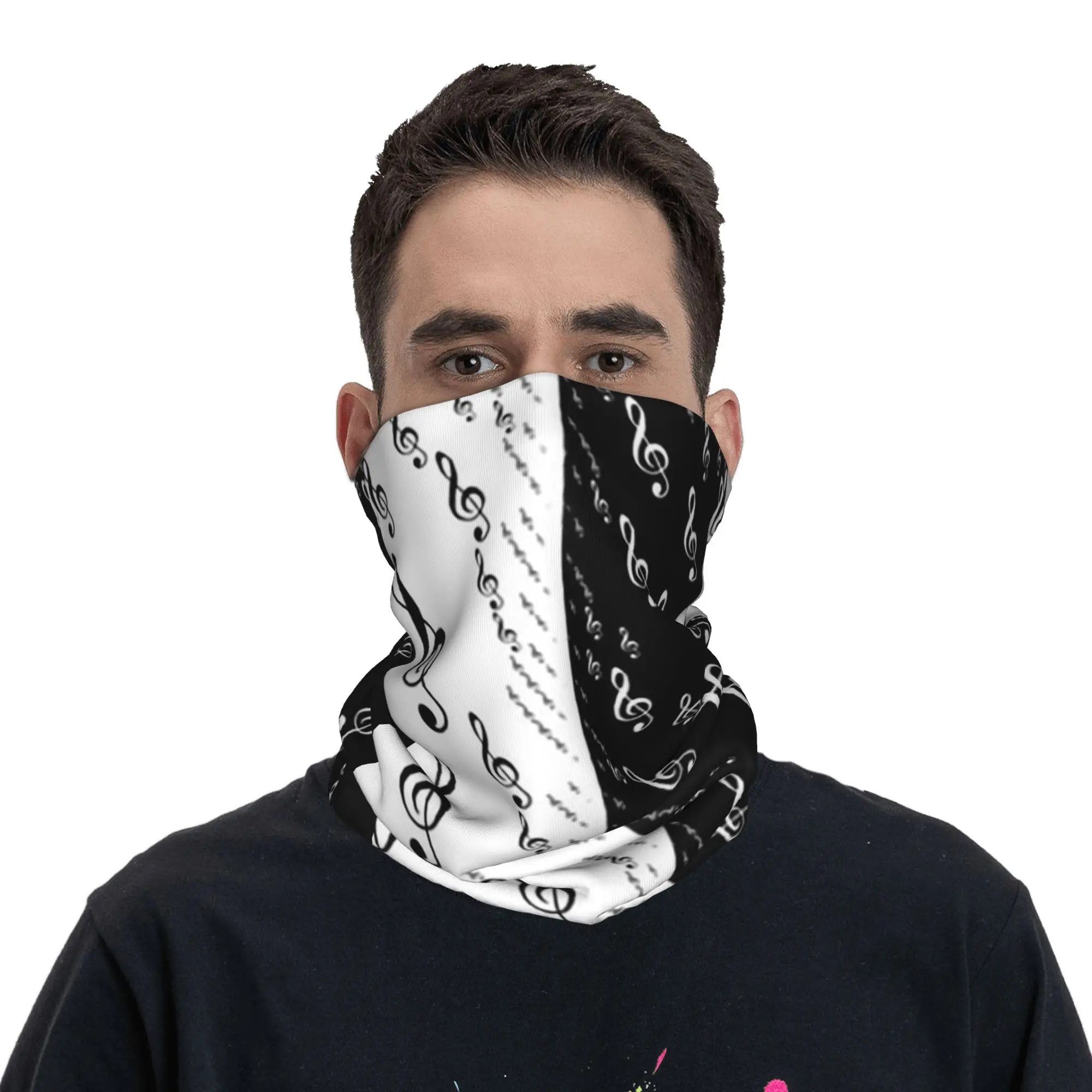 Treble Clef Music Note Musical Symbol Bandana Neck Cover Printed Magic Scarf Multi-use Headwear Cycling Unisex Adult