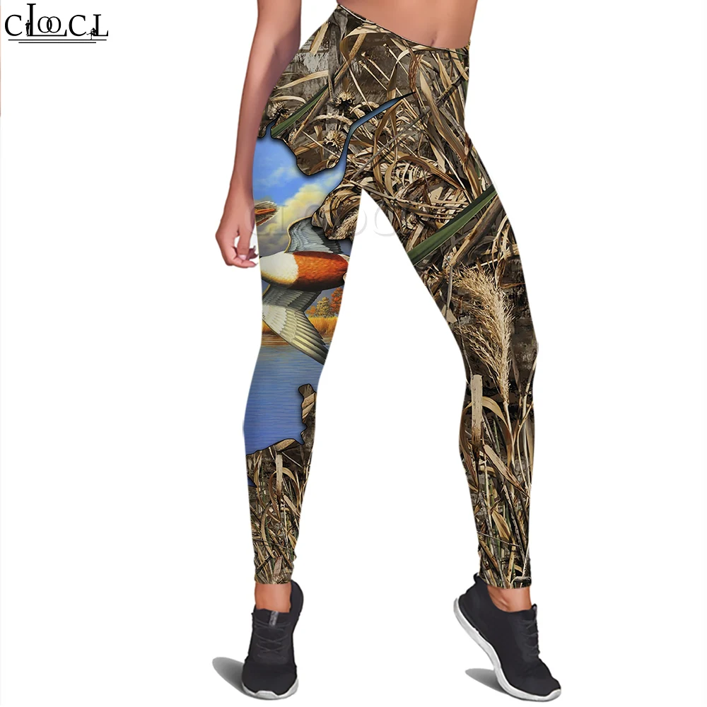 

CLOOCL Women Gym Leggings Swamp Goose Hunting Print Leggings High Waist Slimming Workout Trousers Cool Femme Yoga Pants Gifts