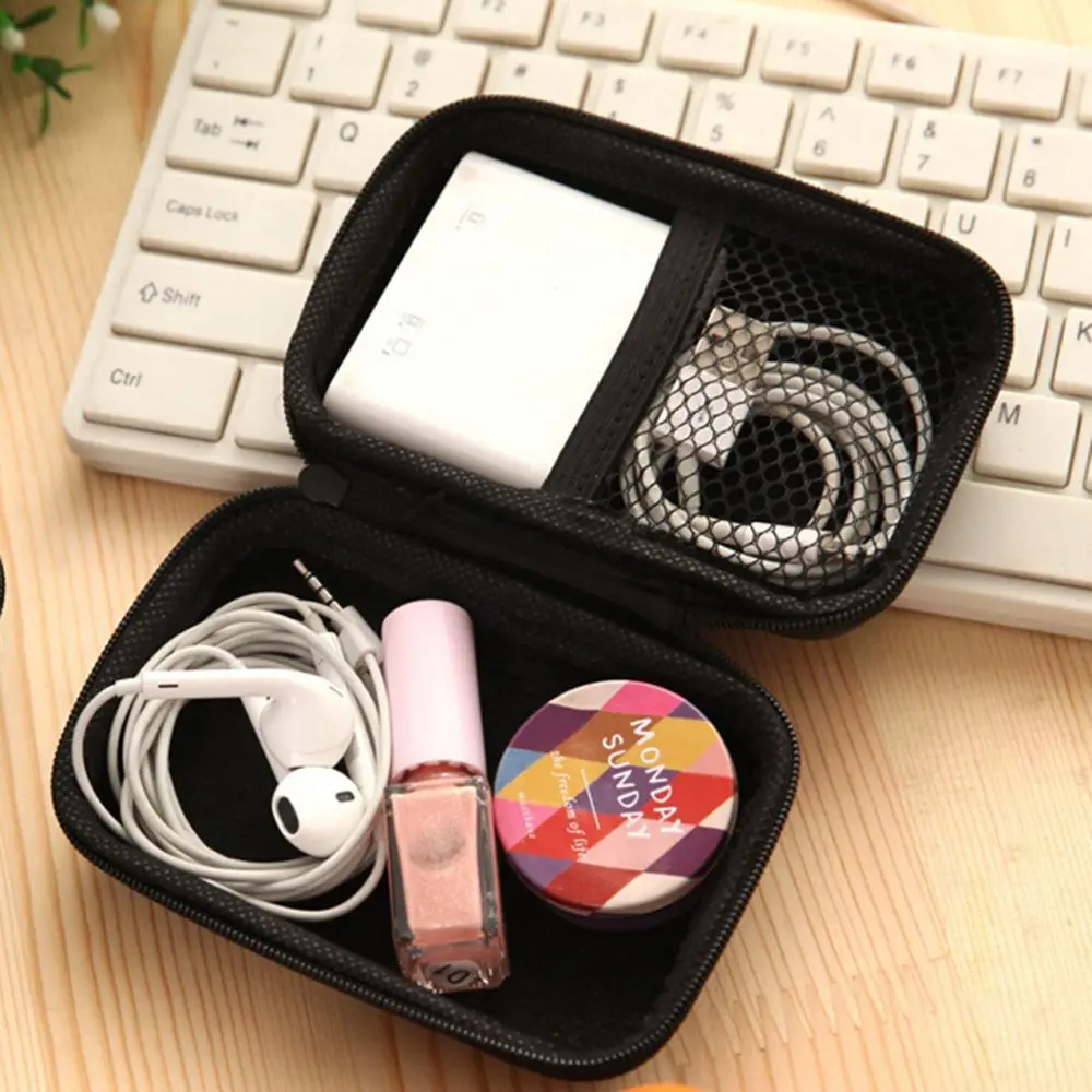 Mini BOLSA DE AURICULARES portátil EVA, monedero, estuche de Cable USB, caja de almacenamiento, BILLETERA, bolsa de transporte, accesorio para