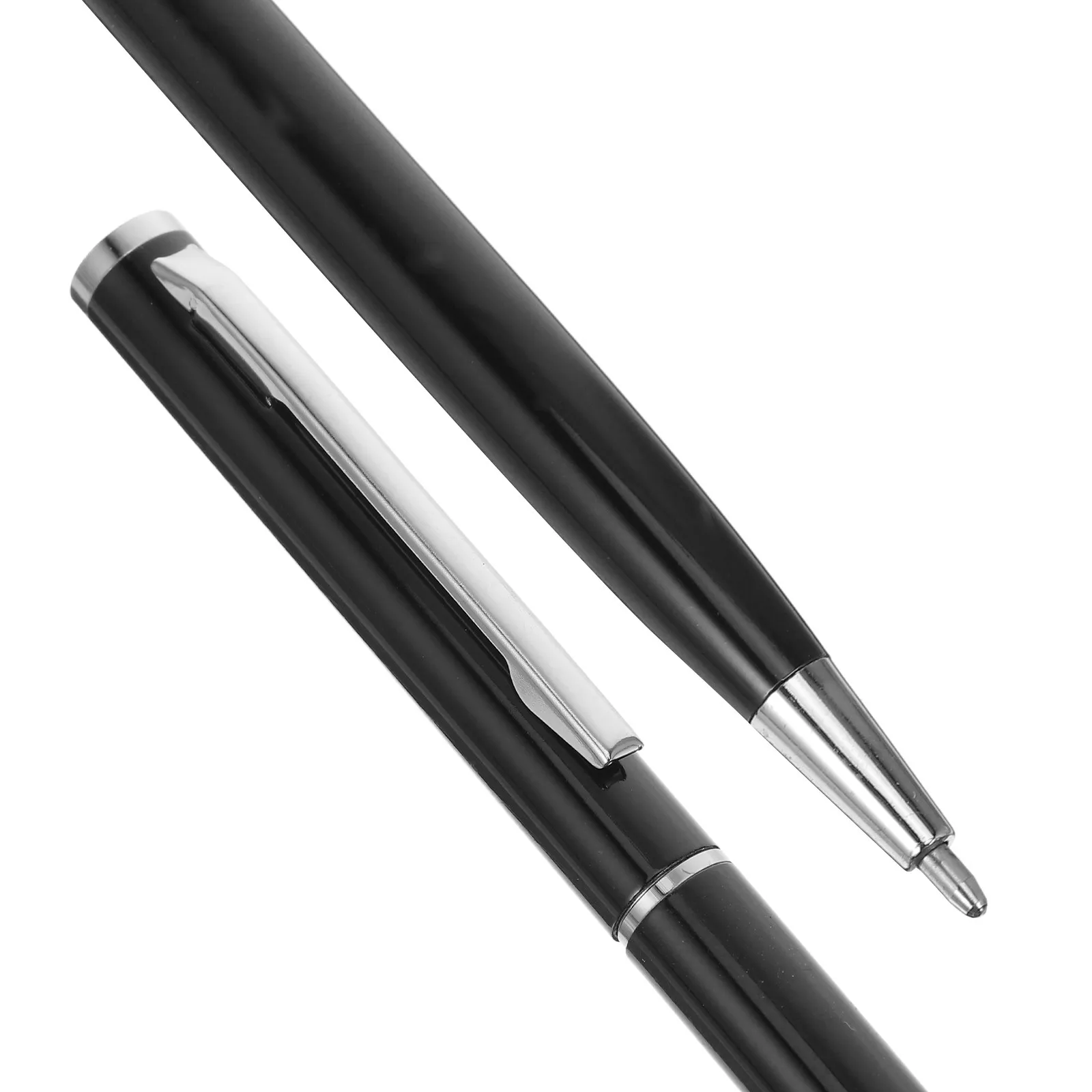 5Pcs Executive Ballpoint Pen Metal Retractable Black Rotary Design Smooth Ink Refillable Professional Office Writing Tool