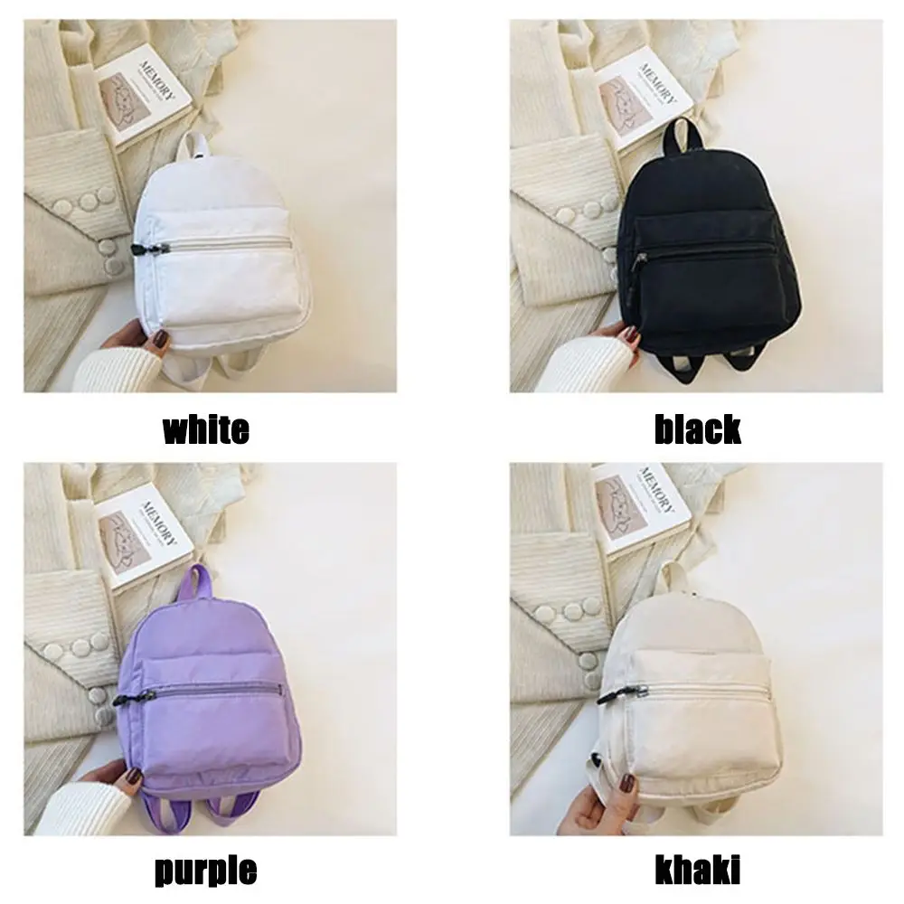 Women Nylon Fashion Small School Bags Female Bag Mini Backpacks White Rucksack