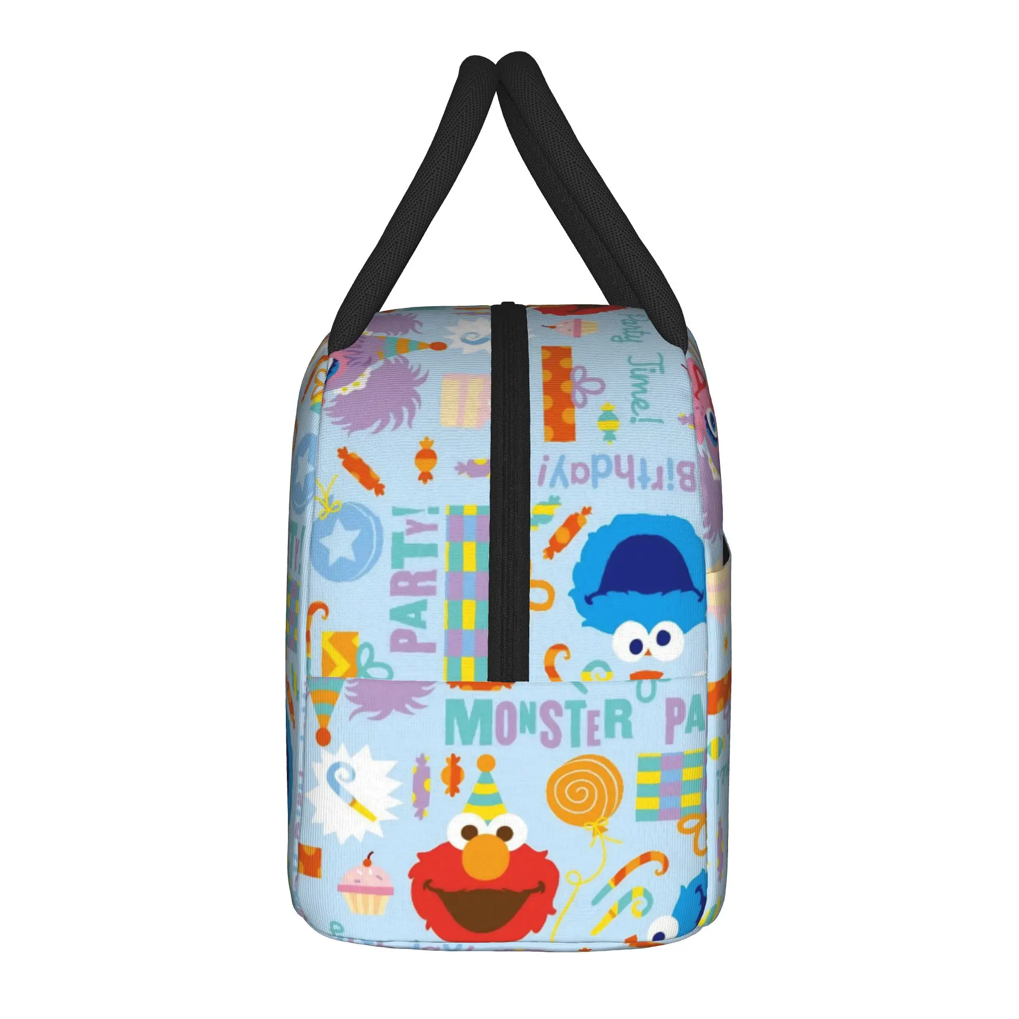 Sesames Streets Insulated Lunch Bags Thermal Bag Reusable,Lunch Container Happy Birthday Portable Tote Lunch Box Food Bag