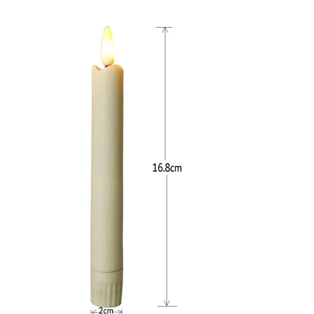 Mèche 3D sans flamme ci-après, anciers de fenêtre scintillant, cône LED, cire trempée, ivoire à piles, décor de table à la maison, 6.6"