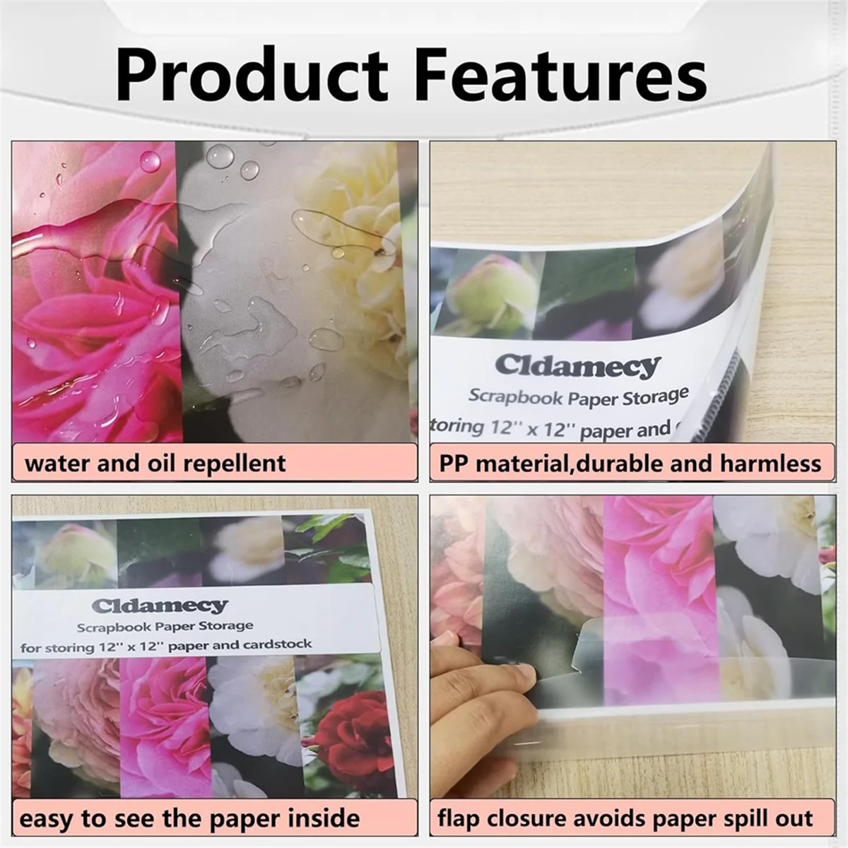 Gfc-12Pieces Scrapbook Organizer Envelopes Storage Pockets Sleeves for Storing 12 X 12inch Paper,with 60 Pcs Label Stickers