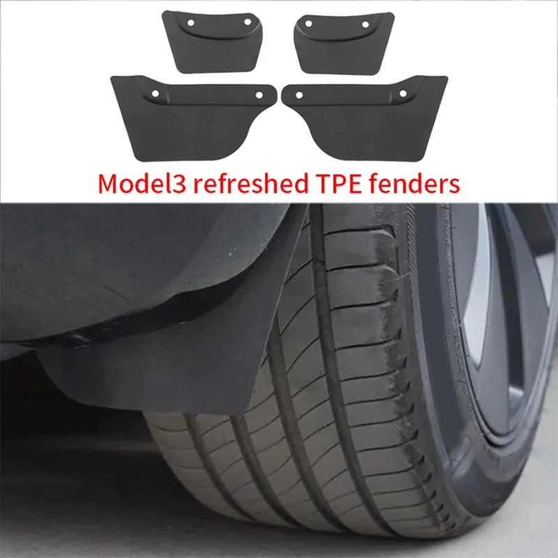 Auto TPE Invisible Fender Wheel Fender Splash Guards For Tesla Refreshed Version Model 3 Tesla Modification