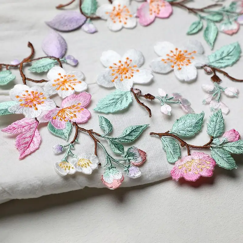 Eleganter Blumen-Stickerei-Aufnäher, 1 Stück, zum Aufbügeln oder Annähen, für Kleidung, Taschen, kreative Dekoration – Detail 7