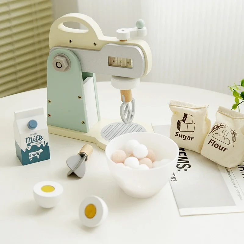 Drewniana kuchnia Udawaj zabawkę Symulacja Drewniany mikser do żywności Akcesoria kuchenne Udawaj jedzenie Wczesna nauka Edukacyjna