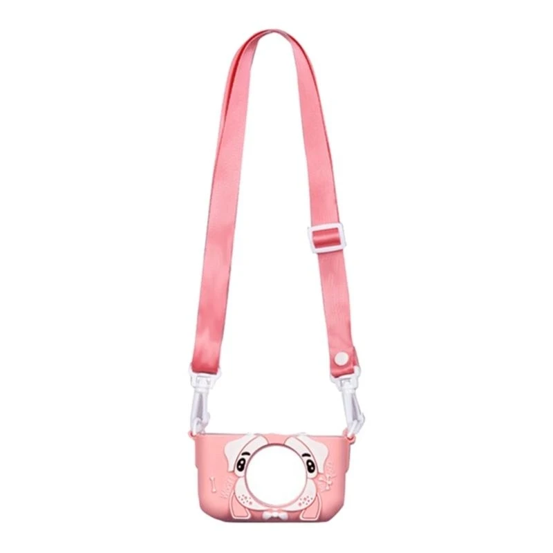 K3NB Kids Camera Bag Mini Silicone Cartoon Camera Protective Cover Adjustable Lanyard