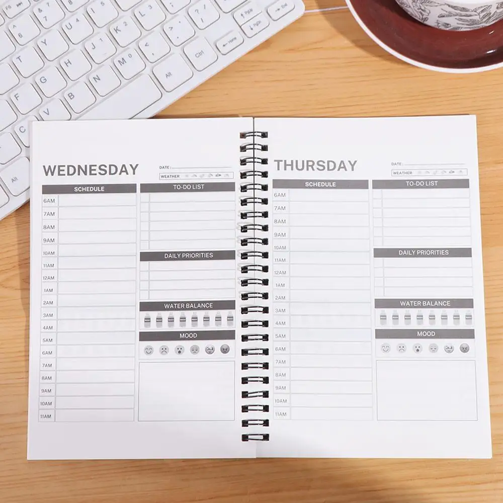 Portable 2025 ADHD Daily Planner Book Hardcover Weekly Monthly Plan Agenda Notebook Schedule Book Work Study Planner Student