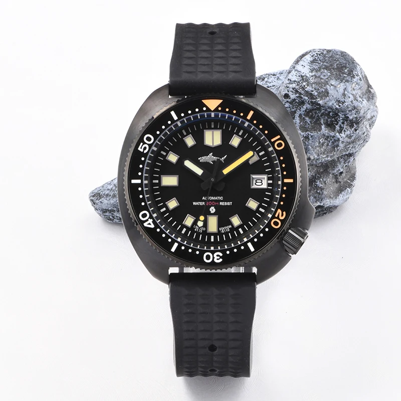 Heimdallr Men's Watches 44mm PVD 6105 Diver Watch China NH35 Movement Automatic 200M Waterproof Ceramic Bezel Wristwatch