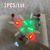 2 Pcs/Set Electronic Fishing Light Rods Led Bells Light Rods Bite Alarms Cr425 (Batteries Not Included)