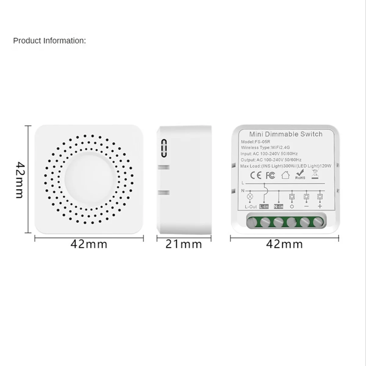 Módulo de interruptor de atenuadores inteligentes con WiFi, Control de 2 vías, luces LED regulables, funciona con Alexa y Google Home, Tuya