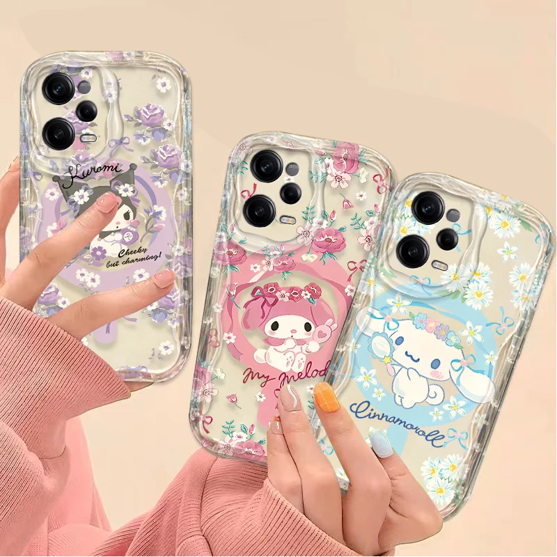 Image of Sanrio Melody Kuromi Cinnamoroll Floral Clear Case für Xiaomi Redmi Note 15 14 13 12 11 10 9 Pro Plus 4G 5G 14S 12S 11S 10S 9S