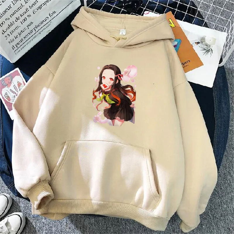 

Hoodie Ladies Hooded Cartoon Print Casual Pullover Harajuku Girls Long Sleeve Spring Autumn Sweatshirt