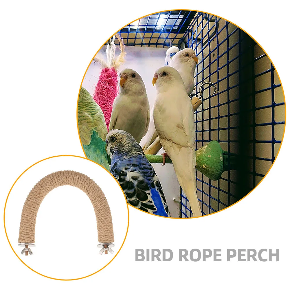 

Hanging Bird Rope Perch for Parrot Cage with Sturdy Jute and Metal Support Ideal Climbing Swing Accessory for Small Pet Birds