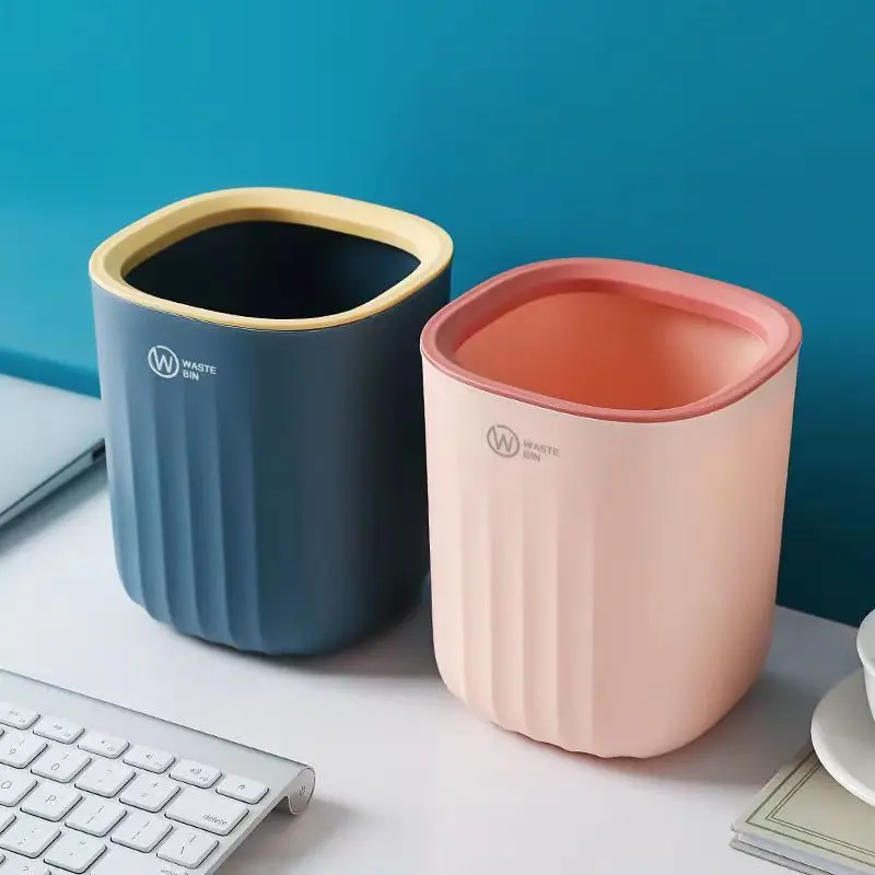 

Desktop Samll Trash Can Plastic Household Coffee Table Desk Storage Dustbin Without Lid Storage Containers