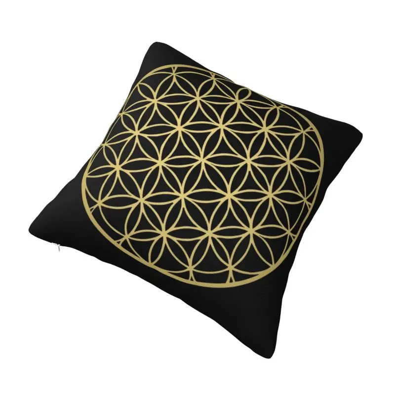 Custom Flower Of Life Mandala Gold Cushion Covers Geometric Yoga Meditation Velvet Nordic Throw Pillow Case