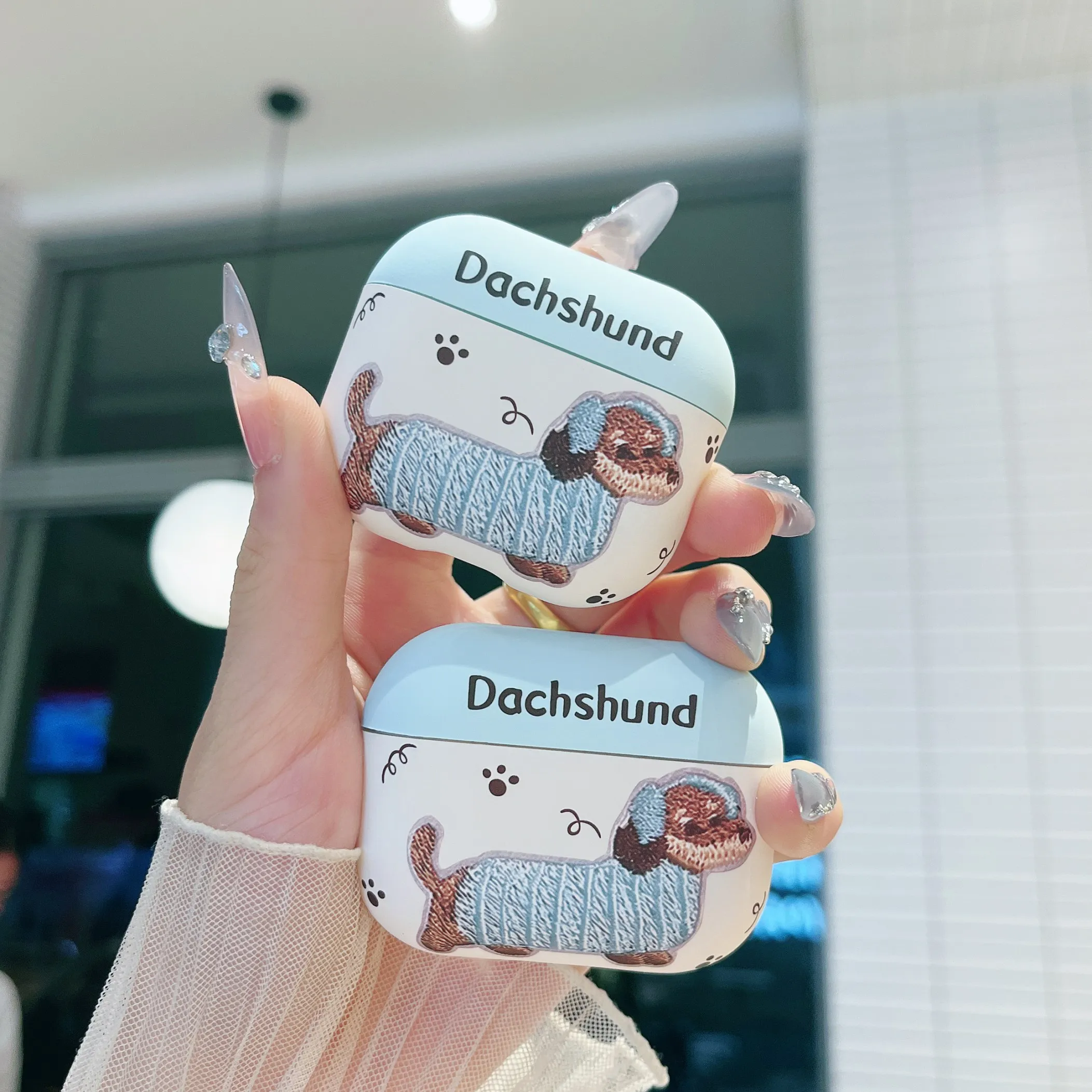

Cartoon Sausage Dog Apple Earphone Case for AirPods Pro 4, Fourth Generation AirPods 1 2 3 4 Pro AirPods 4 Matte Soft Shell