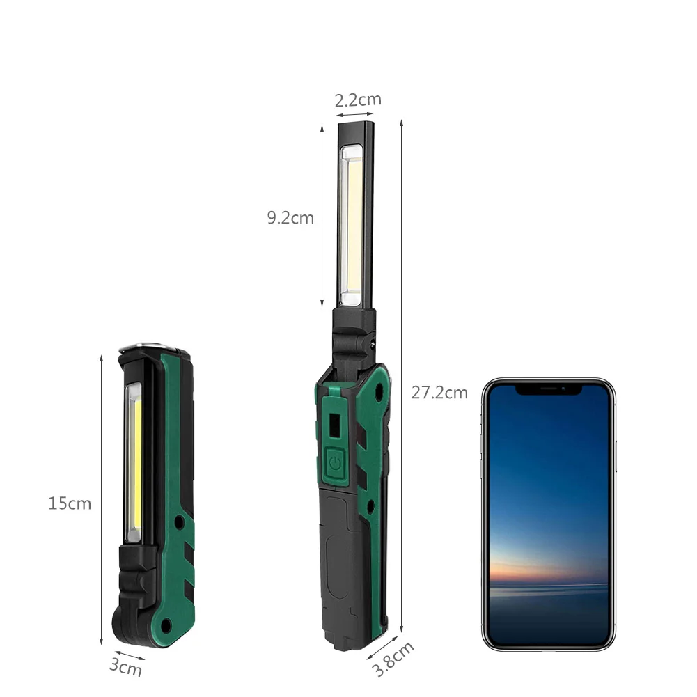 Portable COB LED Flashlight Torch USB Rechargeable LED Work Light Magnetic COB Lanterna Hanging Hook Lamp For Outdoor