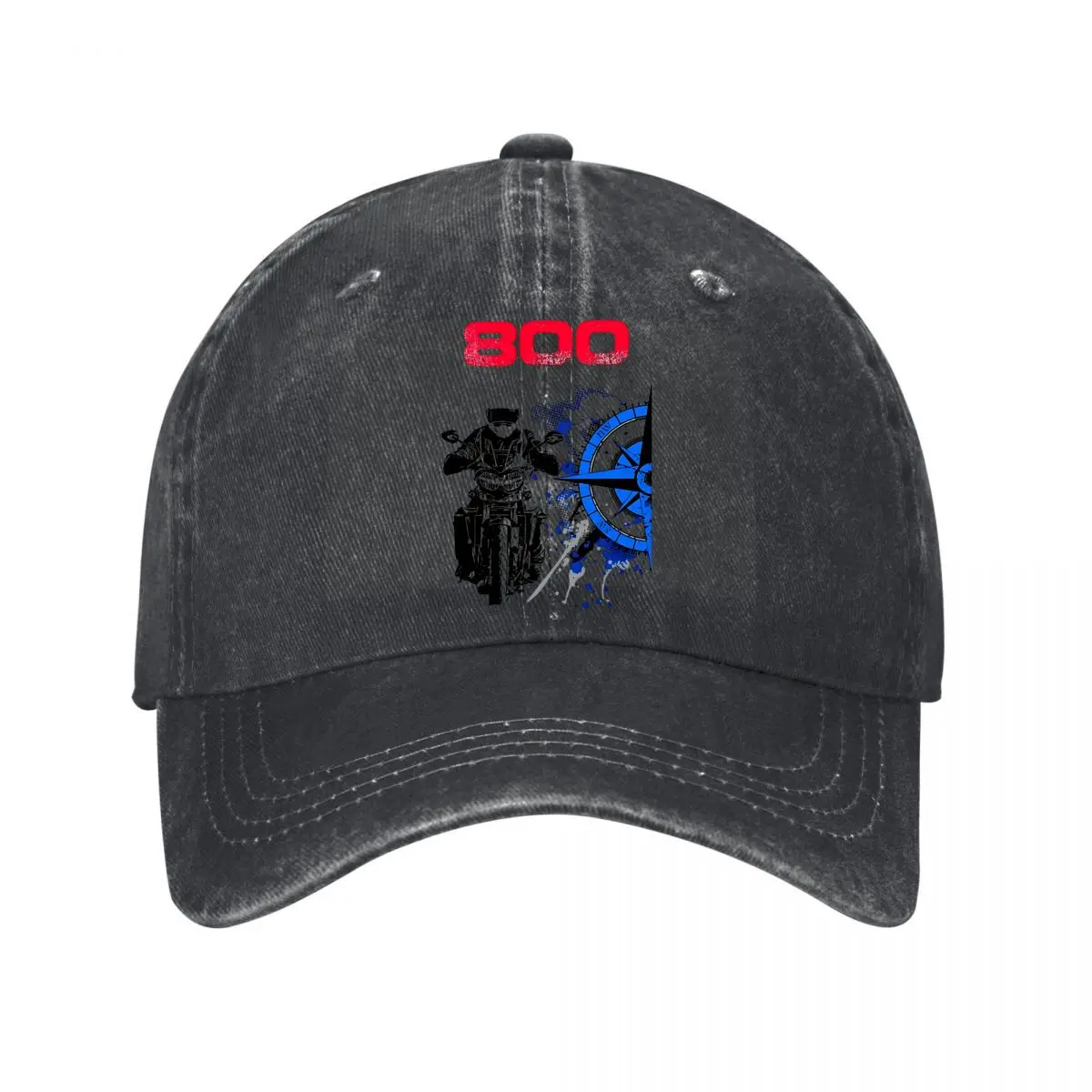 800 Motorcycle Rider Compass Washed Baseball Cap Hip Hop Sun Hats