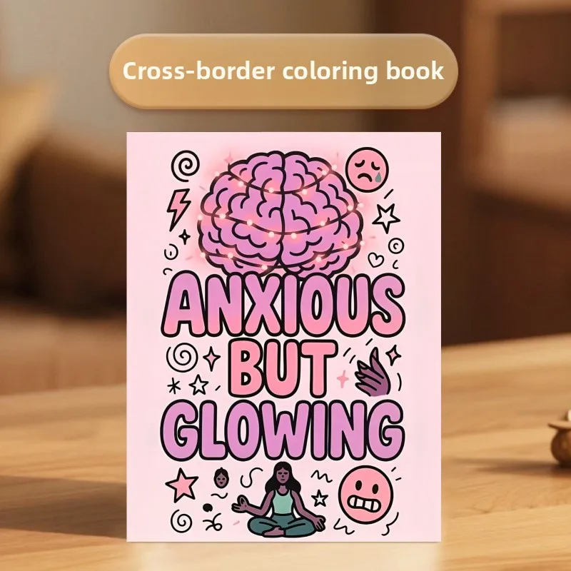 Cross-border new arrival: bestselling a4 anxiety relief coloring book - adult coloring book, easy coloring, doodle & draw, fill