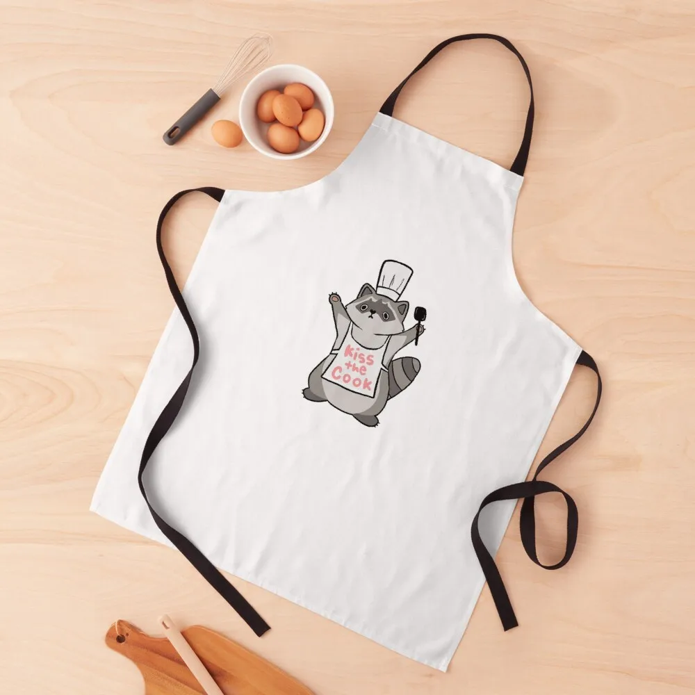 Kiss the Cook Racoon Apron professional hairdresser useful gadgets for home Kitchen Household Items Custom Apron