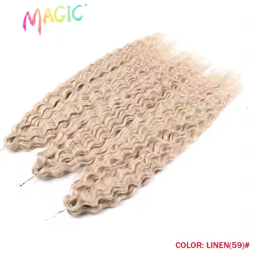 Magic Ariel Curl Hair Water Wave Twist Crochet Hair Synthetic Braid Hair Ombre Blonde 22 Inch Deep Wave Braiding Hair Extension - Image 27