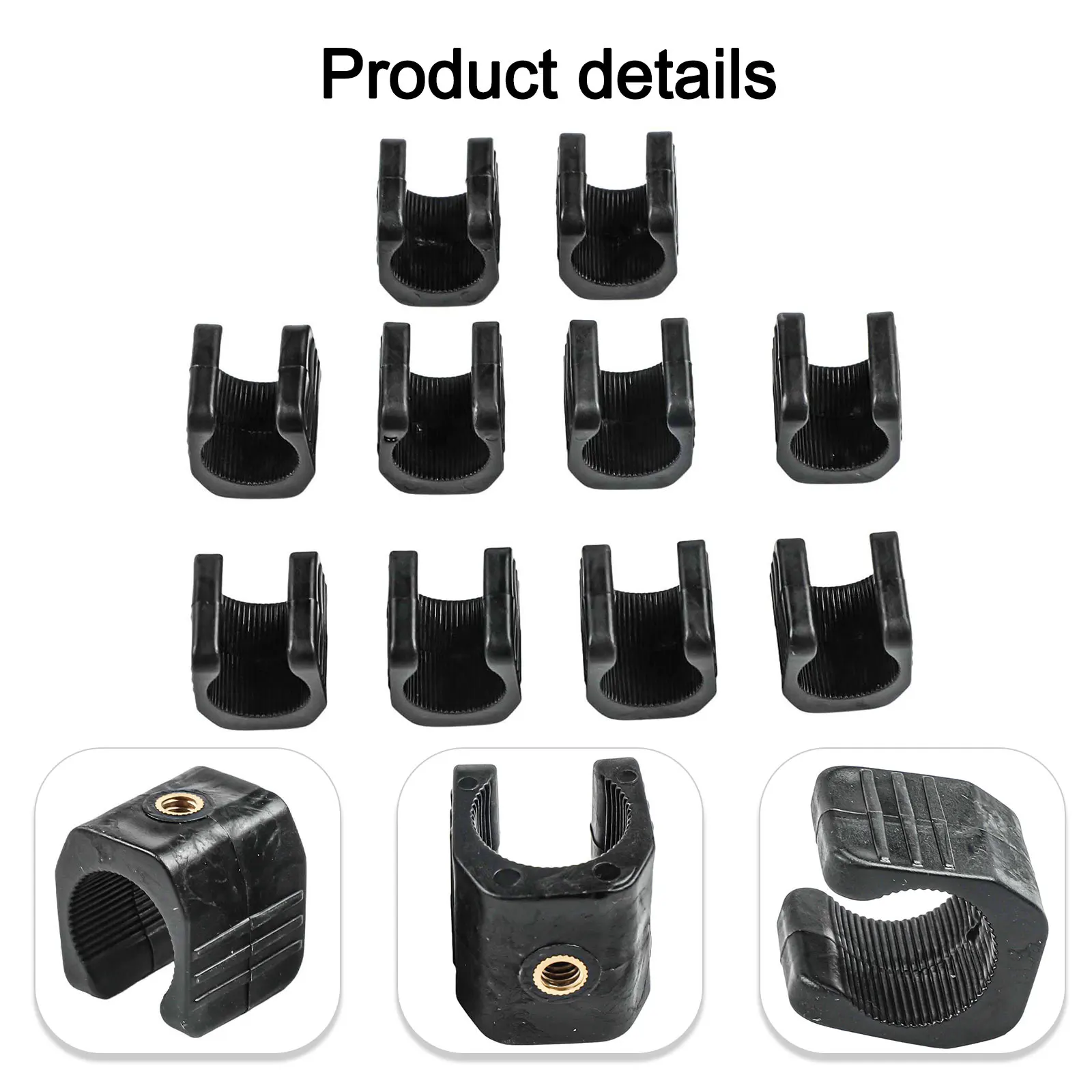 10pcs U Shaped Flashlight Clip Holder for Bicycle Torch with Anti Slip Grip and 1/4 Inch Thread for Outdoor Activities