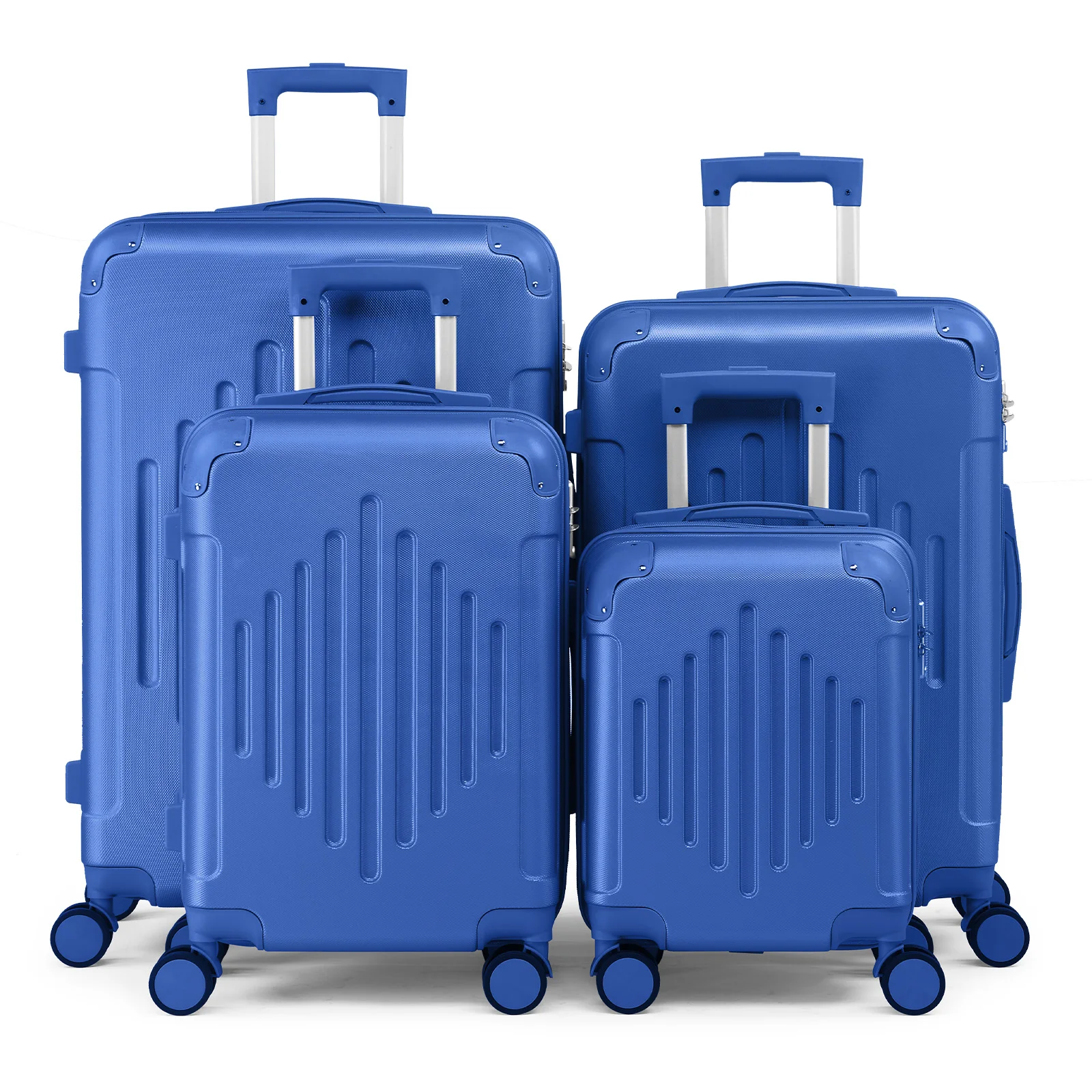 

Complete 4-Piece ABS Luggage Set with Diamond Pattern & Reinforced Corners (Deep Blue)