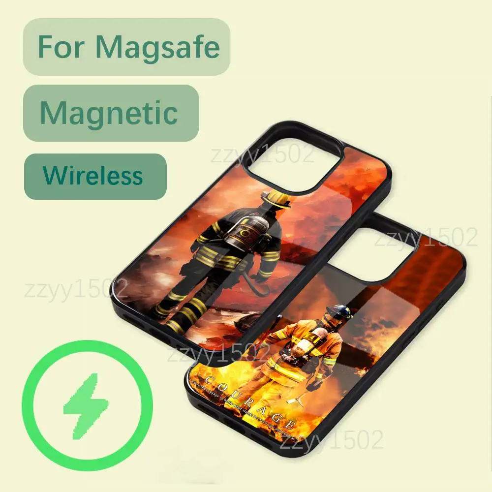 

Firefighter Heroes Fireman Phone Case For iPhone 17,16,15,14,13,12,11,Pro,Max,Plus,Mini,SE4,E Magsafe Wireless Charging