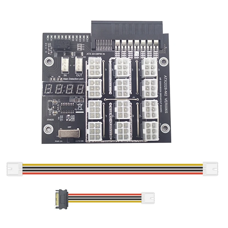 Top-Mining Breakout Board 12 Port 6Pin Connector Power Module For HP 500W 800W 1400W 1600W PSU For GPU Graphics Card