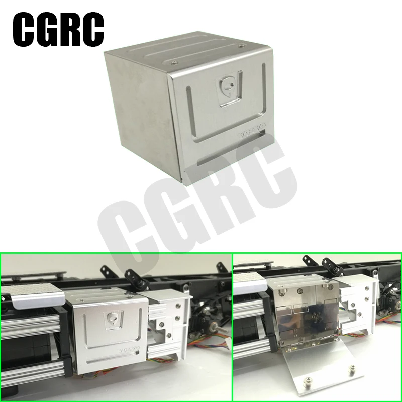 Metal aluminium alloy tool cabinet Equipment box for 1/14 Tamiya RC Truck Trailer Volvo 56360 DIY Tipper Parts