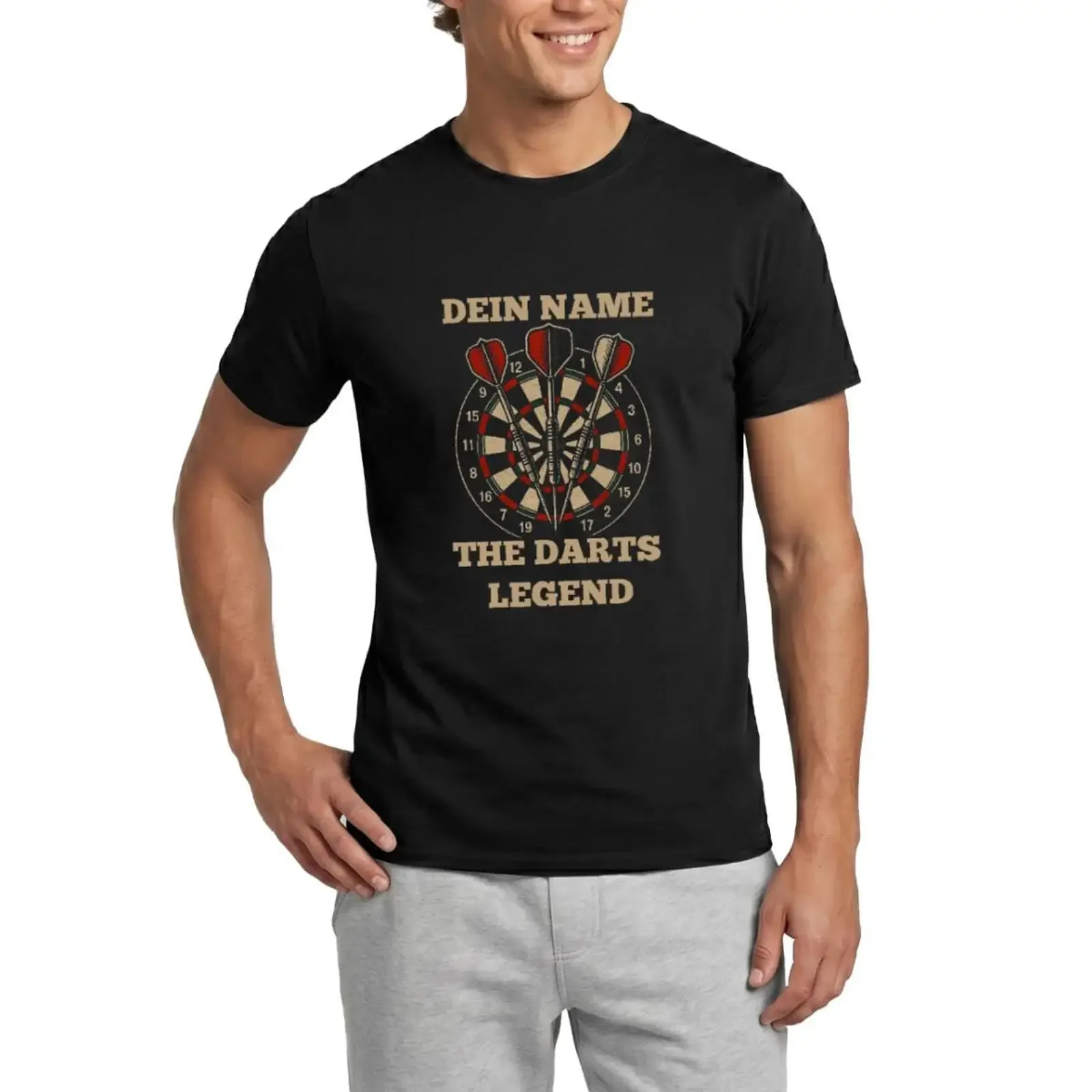 Spreadshirt Darts Legend Herren-T-Shirt, personalisiert mit einem Namen Ihrer Wahl, Vintage-Washed-Streetwear, bequem und vielseitig.