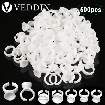 Jednorazowe pigmentowe pierścienie do klejenia Microblading uchwyt na tusz do tatuażu S/M/L akcesoria do makijażu brwi przedłużanie rzęs kubki na klej