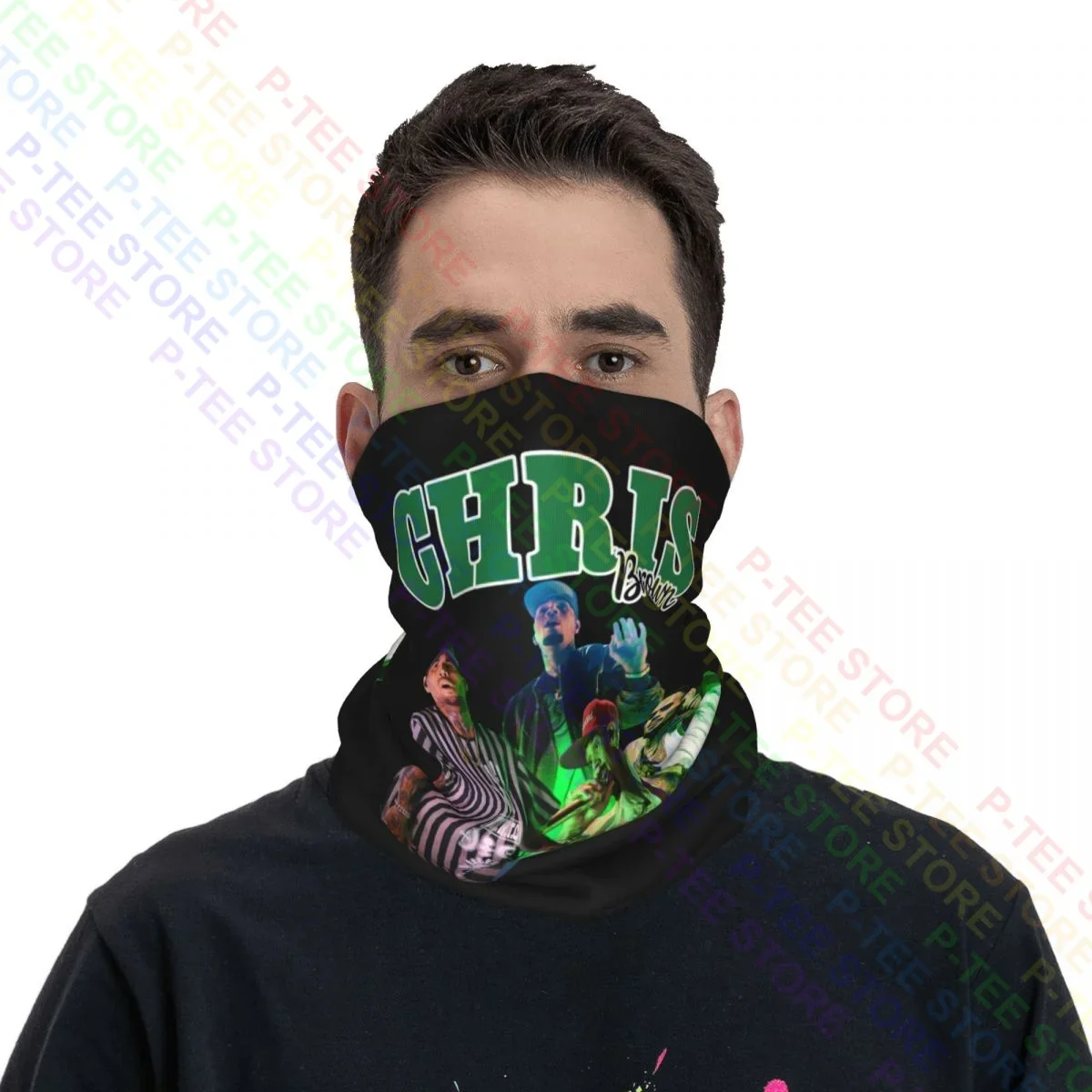 Chris Brown Neck Gaiter Bandana Scarf Face Mask Summer Quick Dry Outdoor Sports