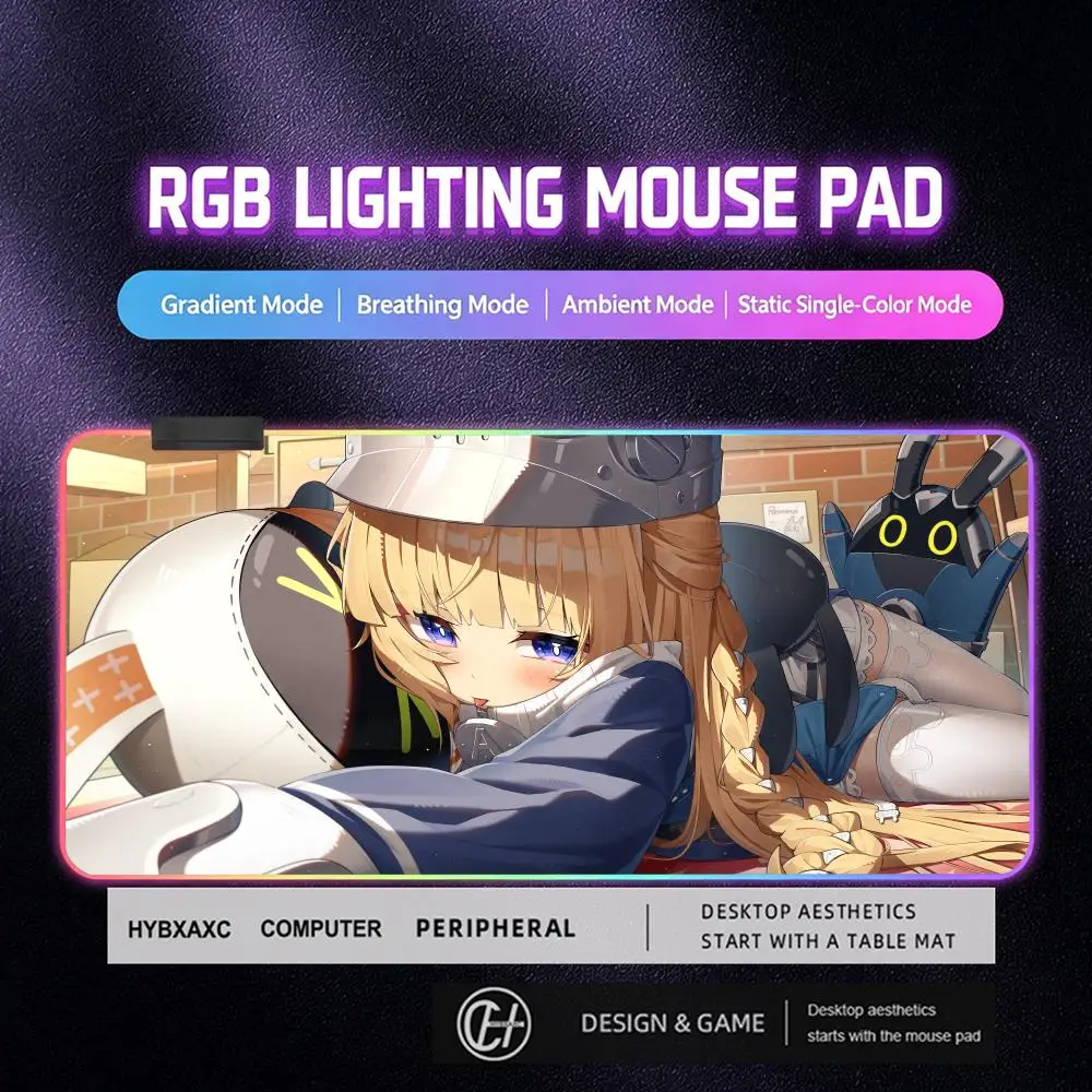 90X40CM Cute Norma Hollowell Zenless Zone Zero ZZZ Mouse Pad RGB Gaming Mouse Pad Desk Mat HD Gamer Large LED Light XXL HYBXAXC