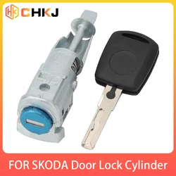 CHKJ Left Driver Car Door Lock Barrel Cylinder For VW Skoda Octavia 2005-2008 OEM 1Z0837167C 6Y0898167E With 1 Key