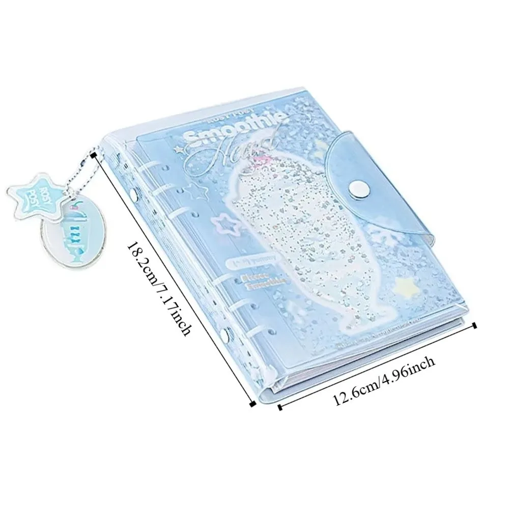 Portable 6 Binder Ring Notebook Frosty Series Exquisite PVC Notebook Button Design Loose-leaf Schedule Book Office Use