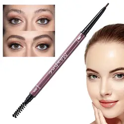 Waterproof Brow Pencil Natural Eyebrow Pencil Strong Shape Fine Refill High Saturation Double Head Eyebrow Pencil Silky 6 Colors