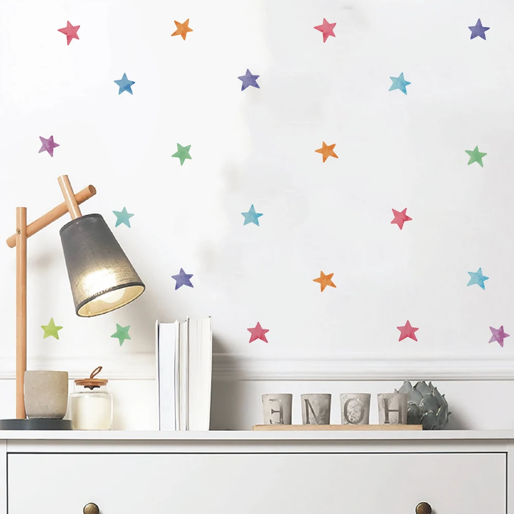 Unregelmäßige Regenbogen-Stern-Wandaufkleber Abstrakte Geometrische Zirkus-Diamant-Harlekin-Stoff-Wandaufkleber für Badezimmer, Schlafzimmer, Spielzimmer – Detail 4