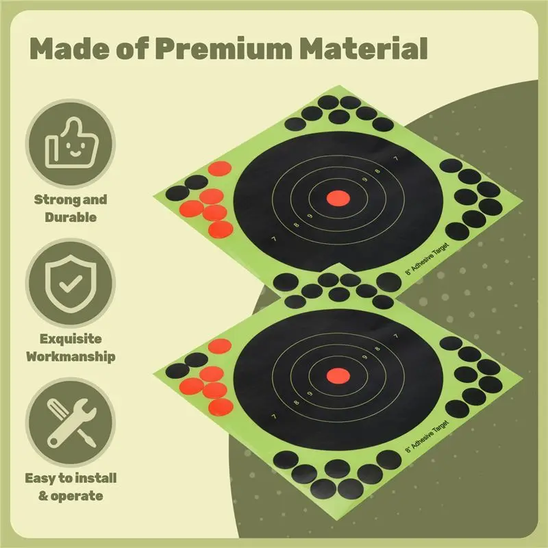 Quality 50Pcs/Set Hunting Targets 8X8 Inch Self Adhesive Paper Reactive Splatter Targets Stickers