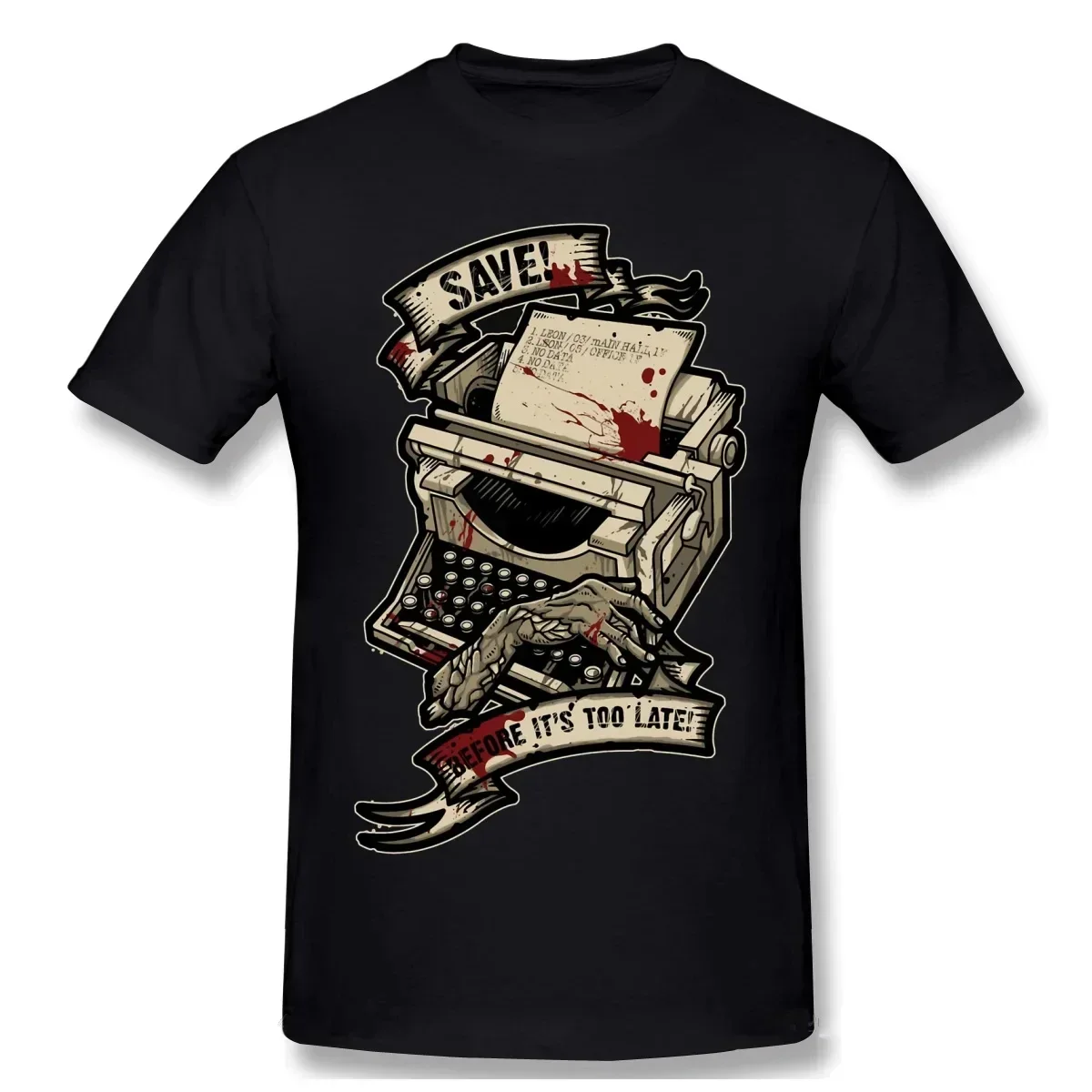 Save Before It's Too Late Men T Shirts Cotton Residented Evil Zombie Game T-Shirt Hipster Oferta Men Casual Tshirt Gift Idea Tee