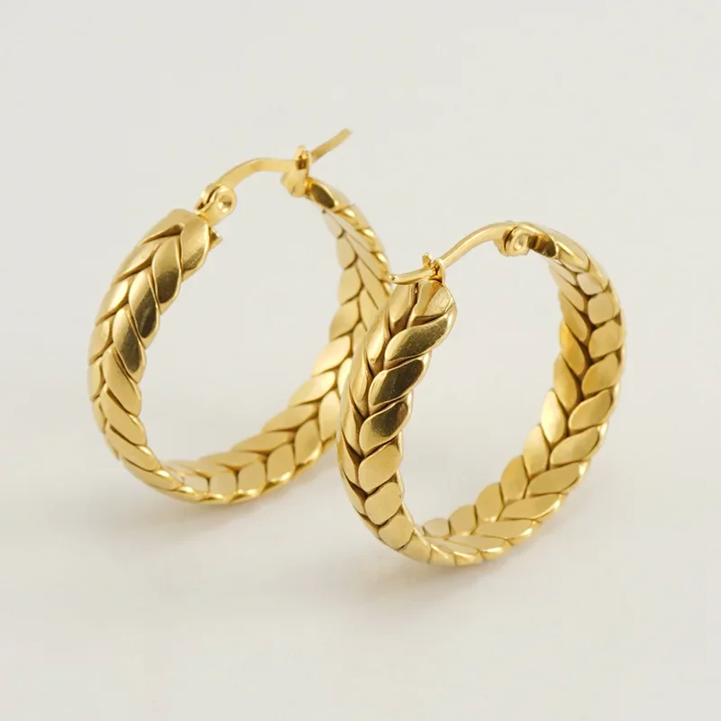 

Wheat Ear Geometric Earrings Circle Hoop Charm Eadrop For Women Girls