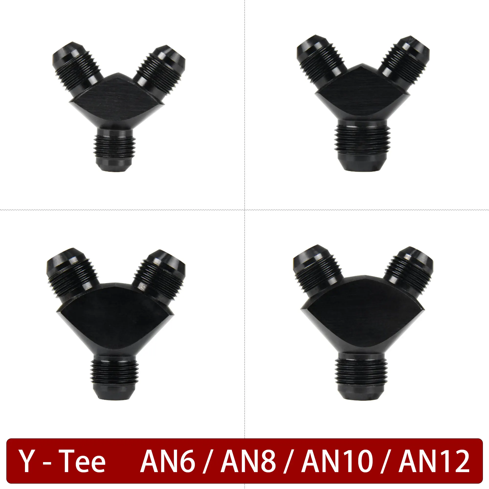 

AN10 AN8 AN6 Male to Male Flare Y Block Tee Fuel Fitting Hose Line Splitter T-Joint Adaptor Coupler 10AN Aluminum