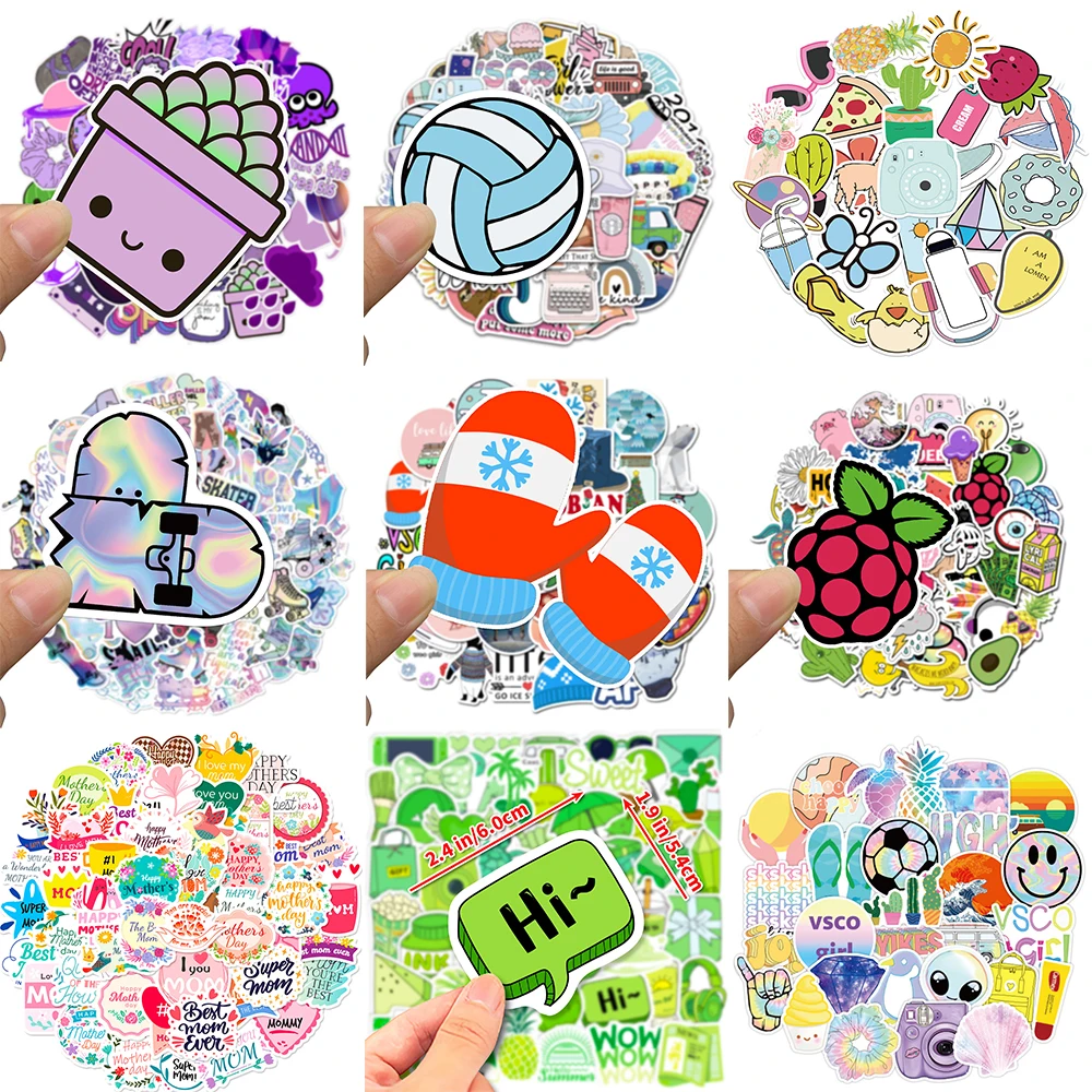 10/30/50PCS INS Popular Small Fresh Stickers Series Cartoon Graffiti Luggage Laptop Helmet Bicycle Notebook Decoration Wholesale